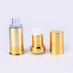 Quality Pearly 10ML 15ML 20ML 30ML gold plastic PP China manufacturer skin care round airless pump bottle cosmetic packaging wholesale