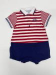 Summer Strips 2 Piece Outfits Baby Boy Collared Polo