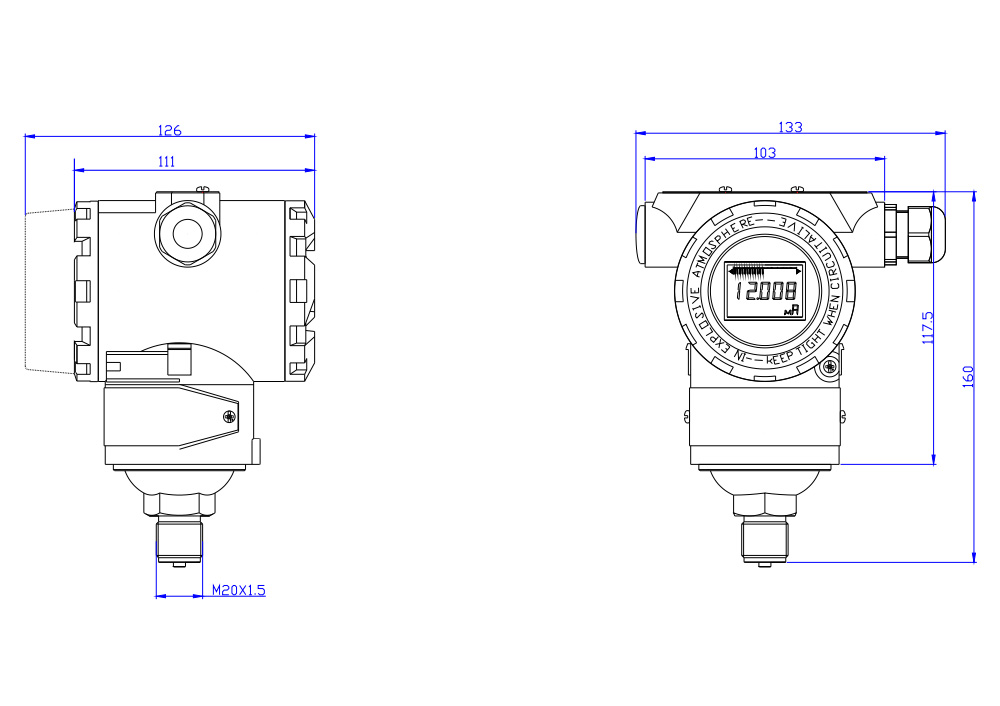 STK135 pressure transmitter 4 to 20mA HART absolute smart pressure transmitter digital pressure transmitter hydraulic 3051 pressure transmitter pressure indicator