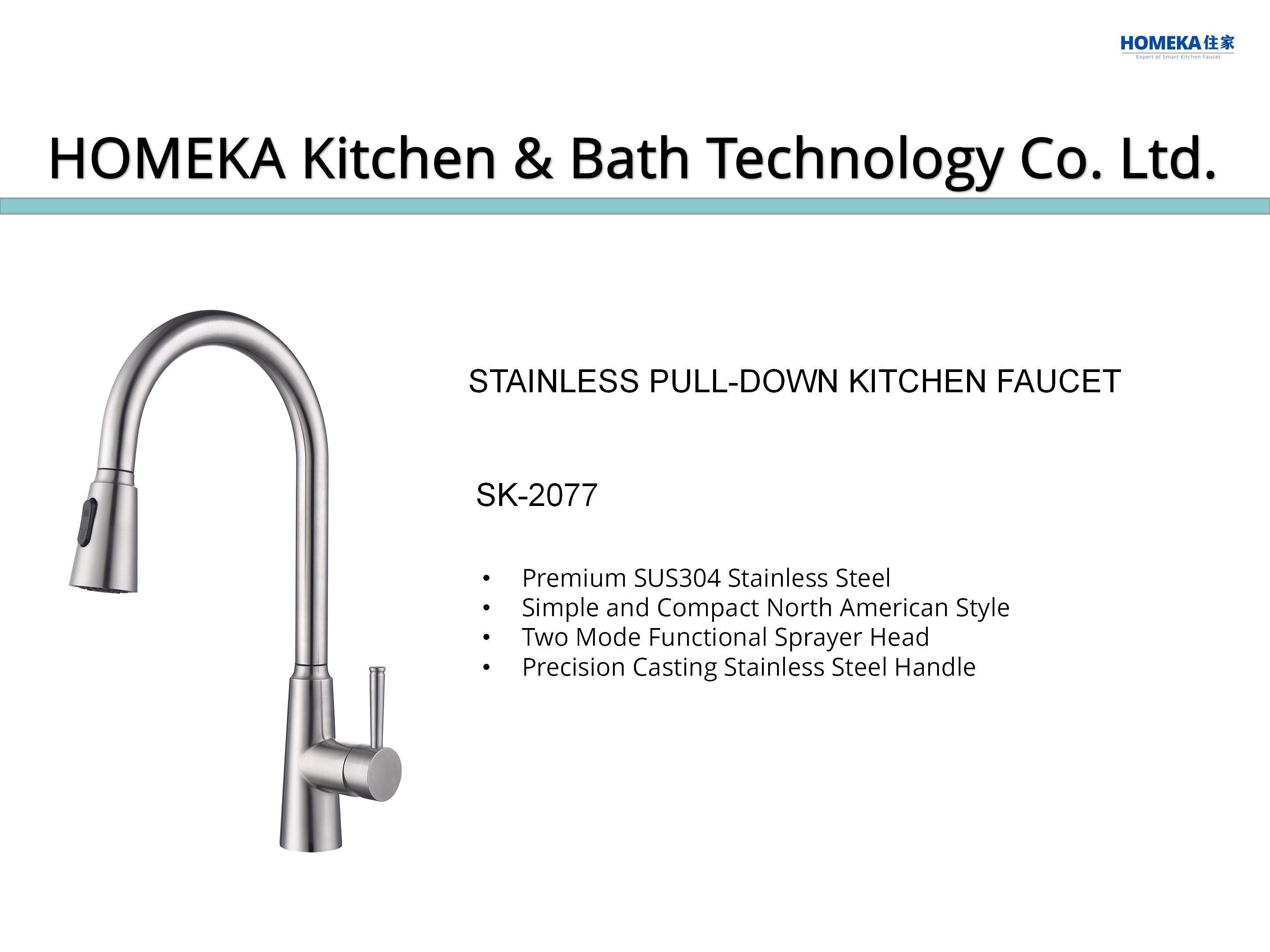 CUPC Ceramic Cartridge Single Handle Pull Down Kitchen Faucet Movable sprayer IPX5