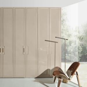 Quality E1 Sliding Door Wardrobes Dark Walnut Walk In Closet Cabinet Design wholesale