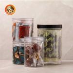 Transparent Round Pet Plastic Food Jars With Lid