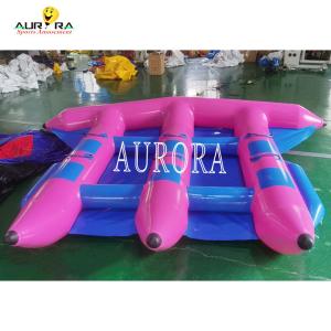 Quality Adults PVC Tarpaulin Inflatable Water Toys 4x3m Inflatable Flying Fish Boat 6 Person wholesale
