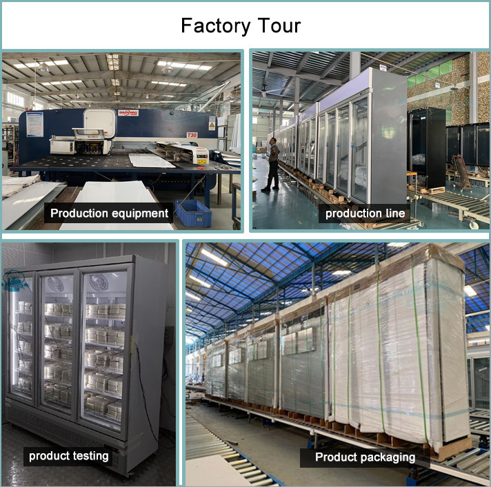 Commercial Refrigerated Glass Door Standing Freezer For Displaying Frozen Food Or Ice Cream