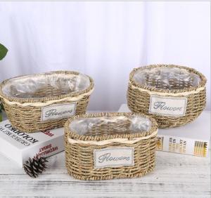 Quality Creative Grass Woven Flower Pot Basket wholesale