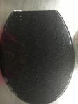 BLACK GILITTER POLYRESIN TOILET SEAT,17Inch,19Inch and 18inch,Zind Alloy Hinge