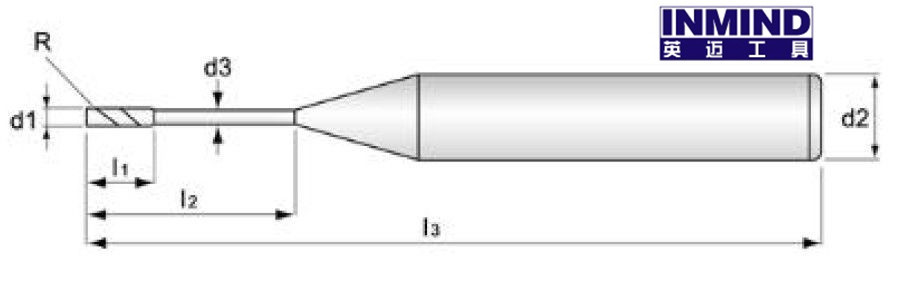 HRC55 Long Neck Ball Nose End Mill