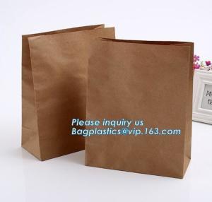 Quality nature brown Kraft bread packaging paper bags,Brand paper bag machine making paper bag paper bread bag, BAGPLASTICS, LTD wholesale