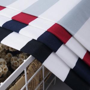 Quality Customized Striped Rib Knit Fabric , Moisture Wicking 170g Colored Cotton Fabric wholesale