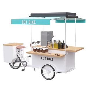 Quality Tea Drink Coffee Bike Cart All Stainless Steel Frame With 36 V / 12 Ah Lithium Battery wholesale