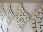 Fan Shape Type Beige Natural Paving Stones 10 X 10 X 3cm Common Size
