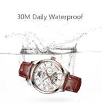 Crystal Diamond Leather Wrist Watch Luminous Moonphase Automatic Watch