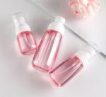 100ml Petg Pump Bottle Transparent Pink Single Packing Fine Sprayer White Facial