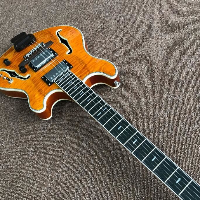 wholesale and retail Big John new natural F hollow electric guitar