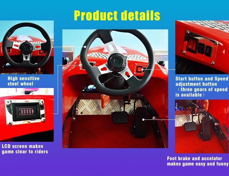 Red Riding Game Machine With Strong Power Campaign Racing Vehicle For Sport Yard