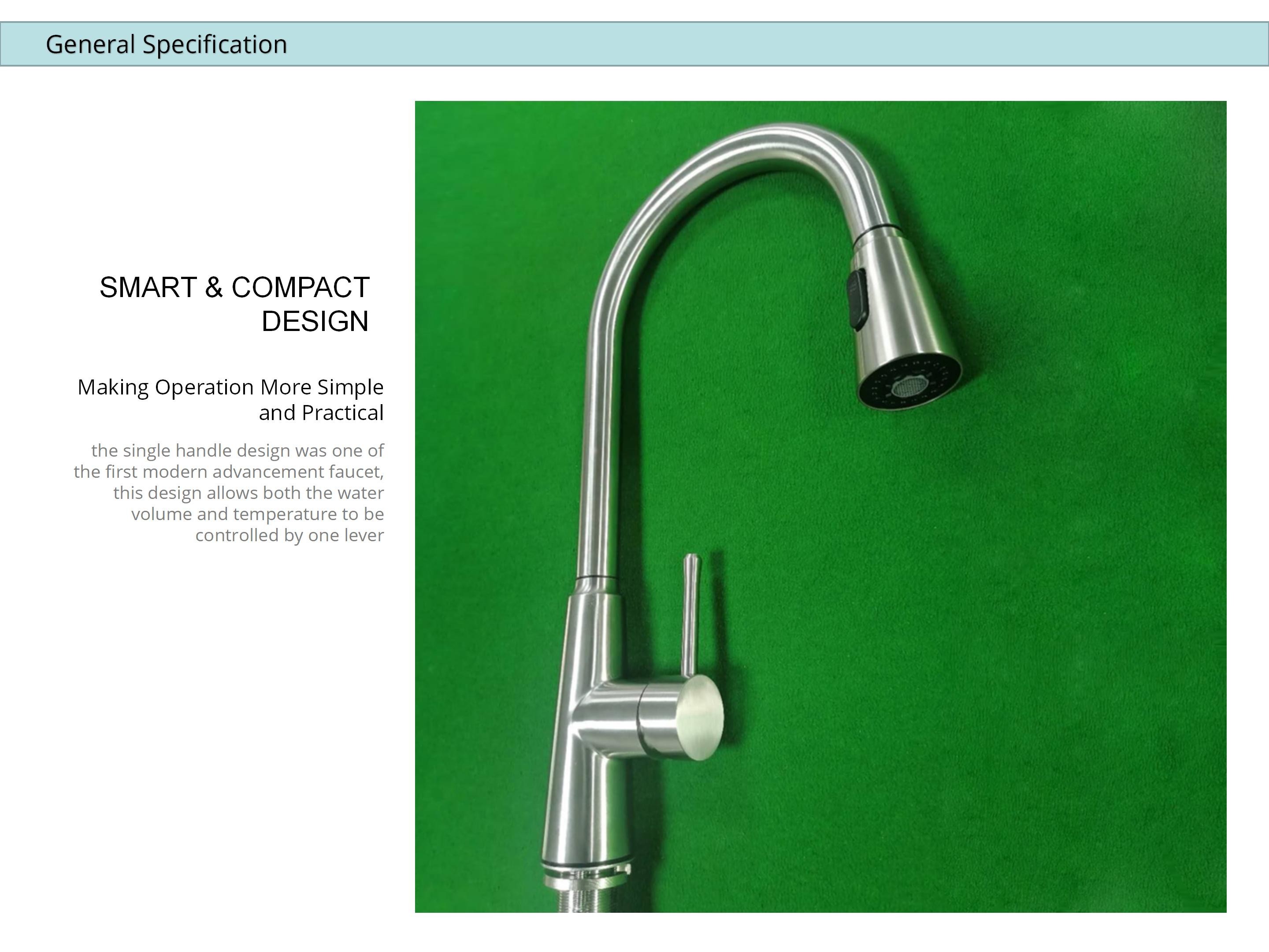 CUPC Ceramic Cartridge Single Handle Pull Down Kitchen Faucet Movable sprayer IPX5