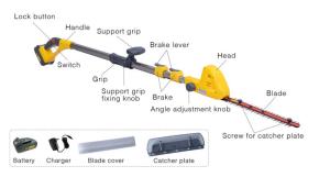 Quality 230V 50HZ Extendable Pole Electric Hedge Trimmer Cordless Telescopic Hedge Cutter 8000RPM wholesale