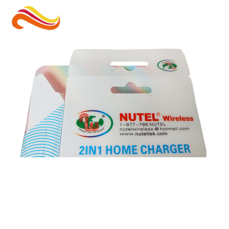 Charger Cable 0.50mm PET Plastic Clamshell Box CMYK