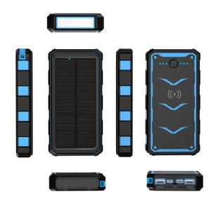 Quality 22.5W Output Solar Mobile Charger 20000mAh Wireless Charging Power Bank for Smartphones wholesale