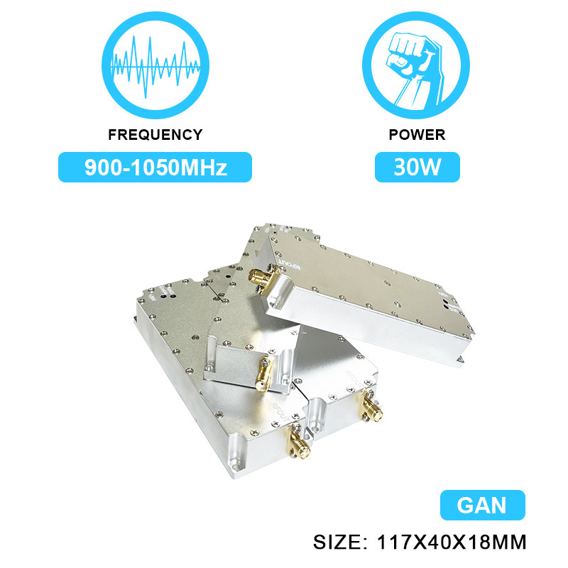 Anti-Drone RF Amplifiers 30W 900-1050MHz Uav Defense AMP Module Dds Jammer Fpv Module With GAN And Isolation Protector