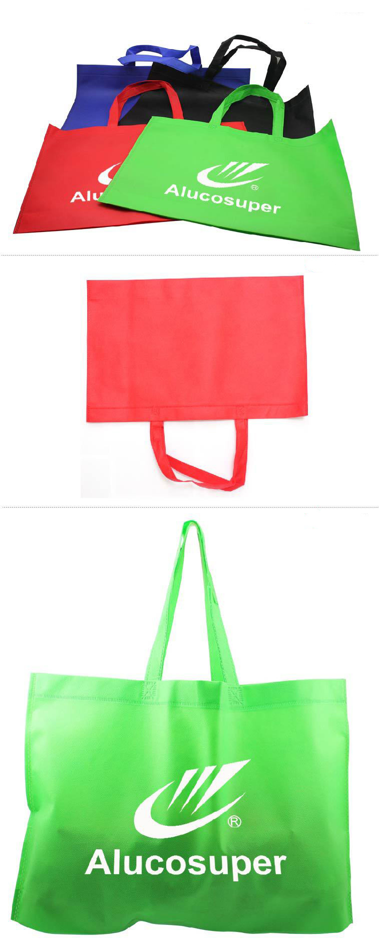 Promotional Non Woven Bag Colorful Supermarket Shopping Bags Logo Customized