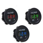 Waterproof Round Motorbike Volt Meter , Mini 12v Led Voltmeter