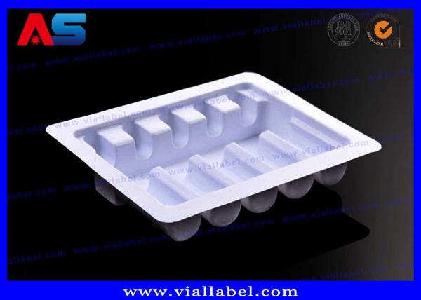 White / Blue / transparent Plastic Blister Packaging For Glass Vials Packing