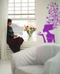 Purple Attractive Nontoxic Removable Wall Flower Stickers YX-030