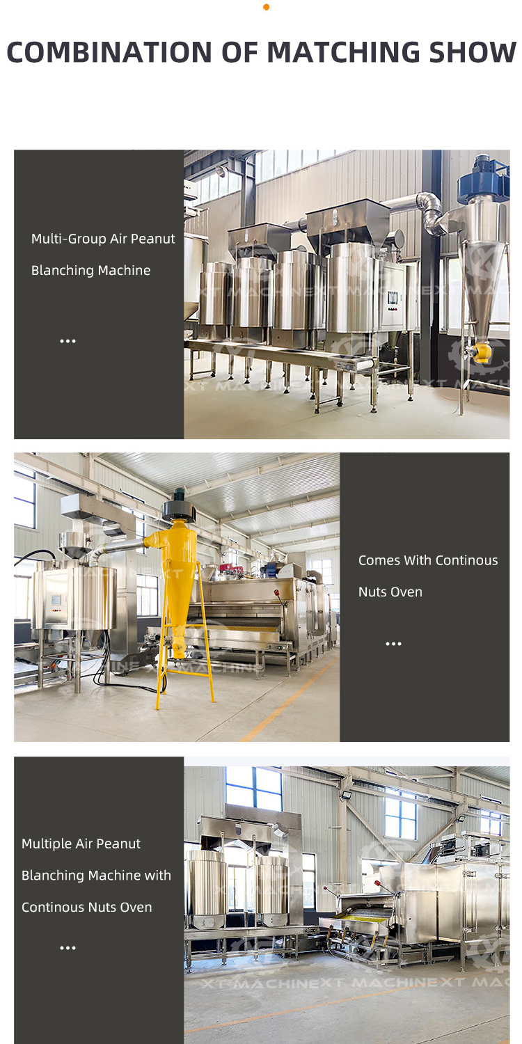 Stainless Steel 304 Food Grade Roasted Peanut Blanching Machine Split Rate 15%