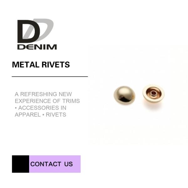 Gold Color High Performance Clothing Decorative Brass Rivets Good Chemical