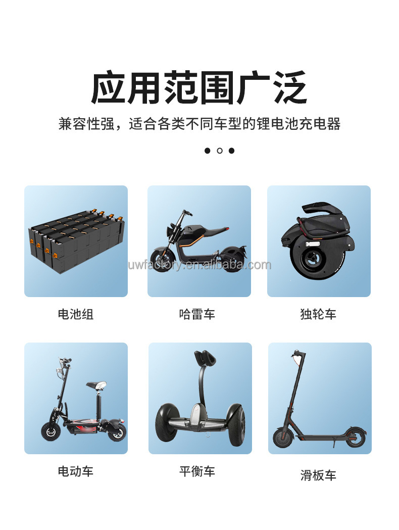 48V Lithium Iron Phosphate 58.4V5A Power Fast Charger for Electric Vehicles PC Fireproof Material