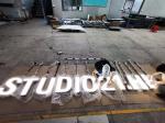 Acrylic Ceiling Mount 3D Metal Letter Signs Black Paint For Wall
