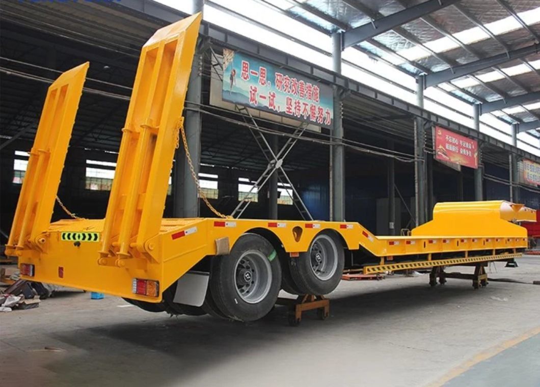 Durable Two-Axle Lowbed Trailer for Construction Equipment