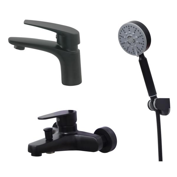 three-piece sStainless steel 304 Hand Shower Wall mount shower Faucet Comercial