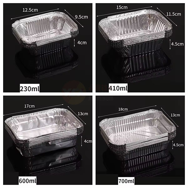 Aluminum Take Out Containers 450ml 500ml 750ml Foil Tin Trays Aluminium To Go Containers