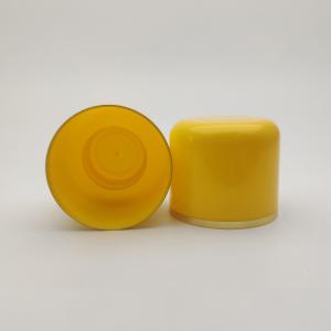 Quality 28mm Yellow Double Wall Cap , Hot Stamping Plastic Bottle Cover wholesale