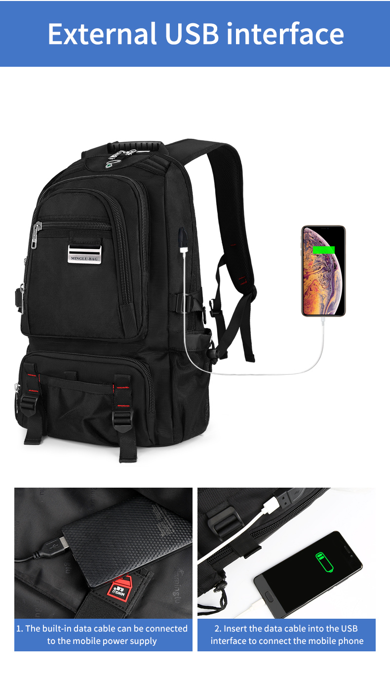 Waterproof Men Business sports school travel Computer mochila 15.6 inch Laptop Bag Backpack