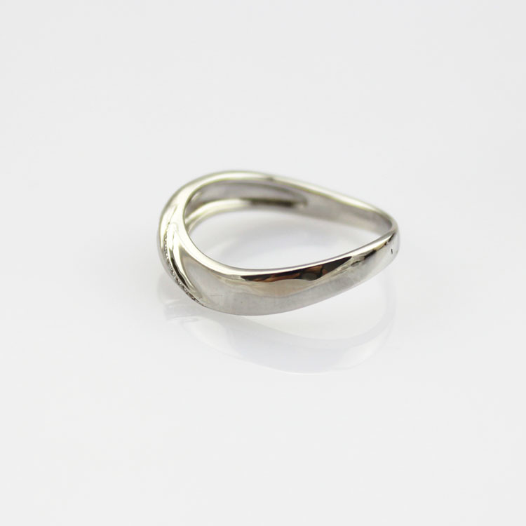 925 Sterling Silver Engagement Ring with Cubic Zirconia (F76)