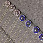 diamonds of star disk necklace 18kt gold with yellow gold or white gold