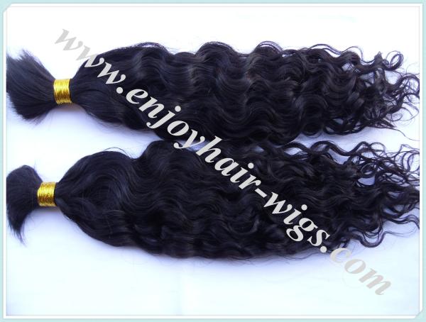 Malaysian 5A virgin remy hair bulk ,natural color(can be dye) natural wave 10''