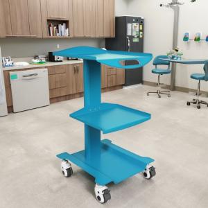 Quality Dental Clinic Tool Cart Heavy Design Metal Mobile Instrument Trolley Hot Sell Grey Color Medical Mobile Delivery Cart wholesale