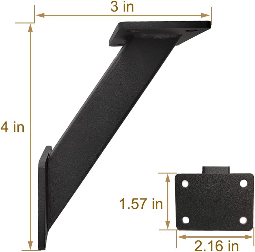 Wall Mounted Stair Support for Wood Railings 12.5 x 3.8 x 5.5cm Sturdy Handrail Bracket
