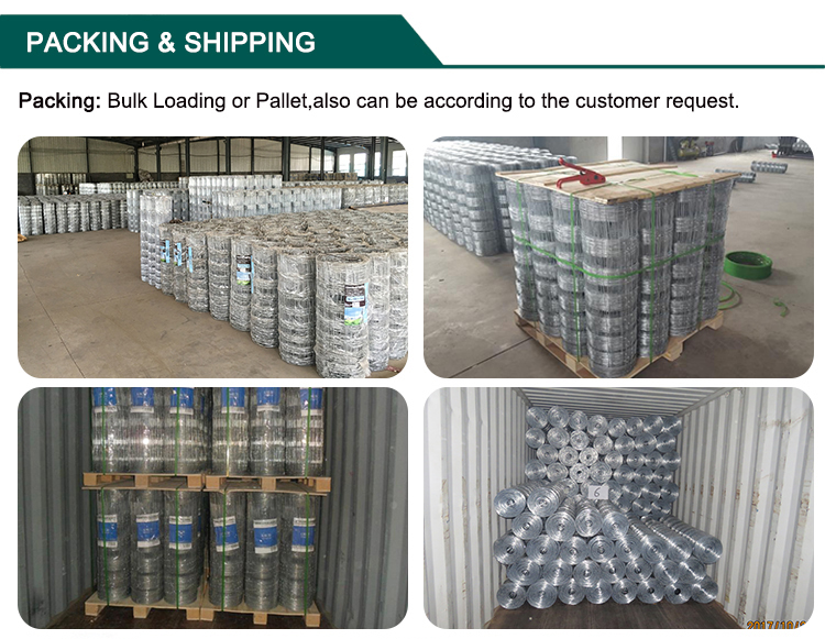 Hinge Joint Knotted Field Wire Fence With Hot Dipped Galvanized Surface