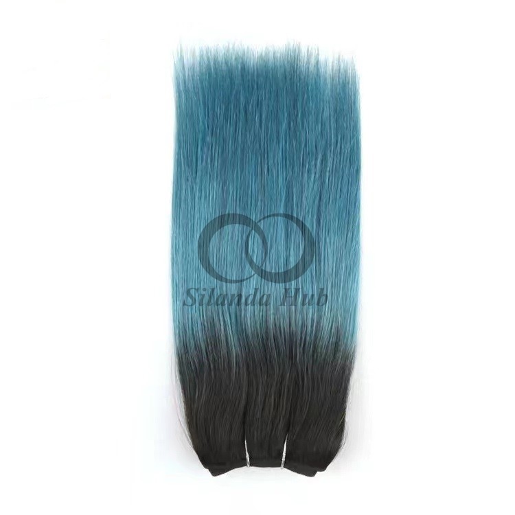 #T1B/Blue Straight Remy Human Hair Bundles Sew In Weave Bundles Brazilian Bundle Deals