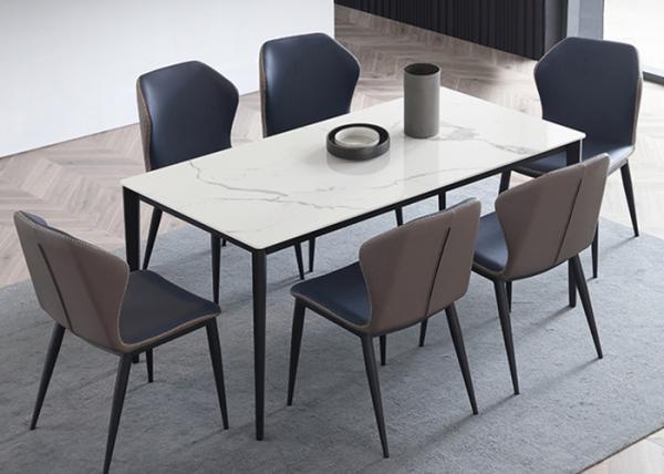 Cheap ODM 120x70x75cm Rectangular Stone Dining Table OEM Slab Top for sale