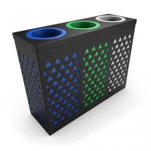 Quality ISO14001 Certificate Supermarket 20gal Metal Recycling Bin wholesale