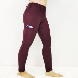 Quality Maroon Red Ladies Horse Riding Leggings Equestrian Breeches Womens Size XXS - XL wholesale
