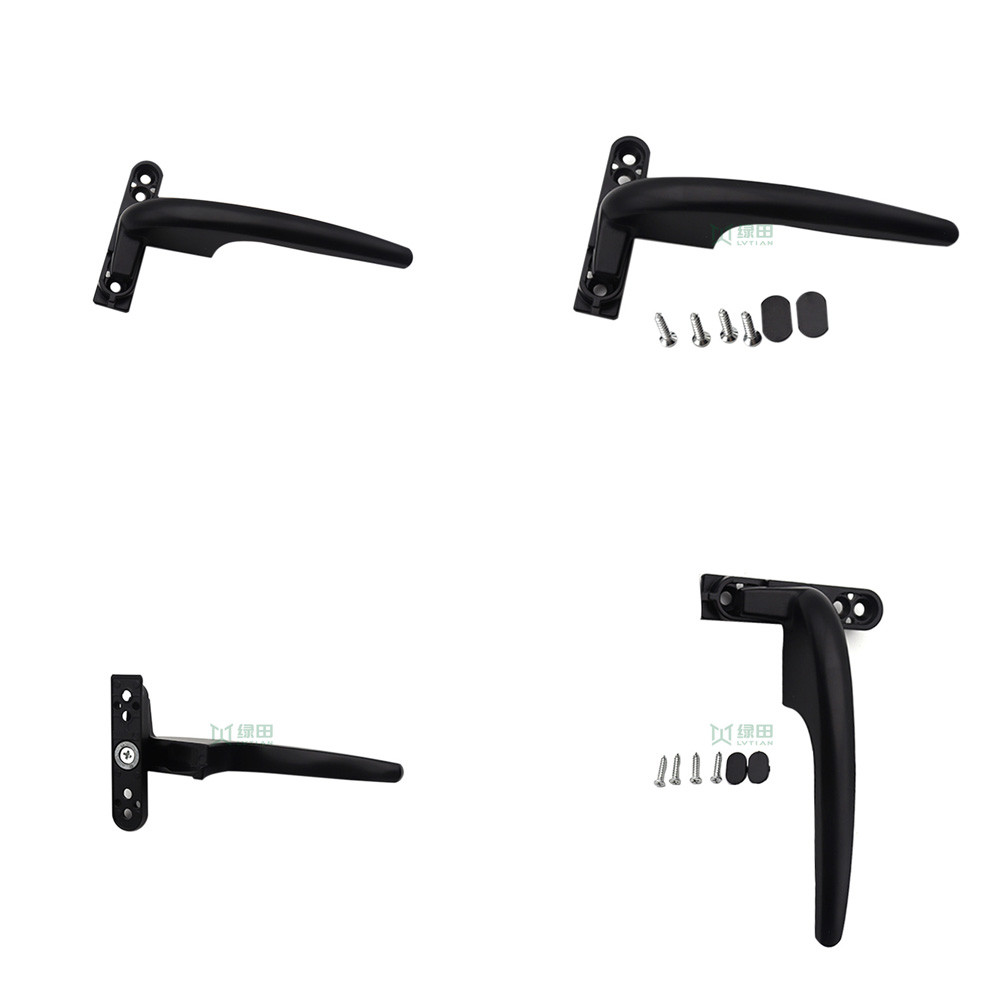 Black door and window handles Aluminum alloy casement window handles with complete accessories