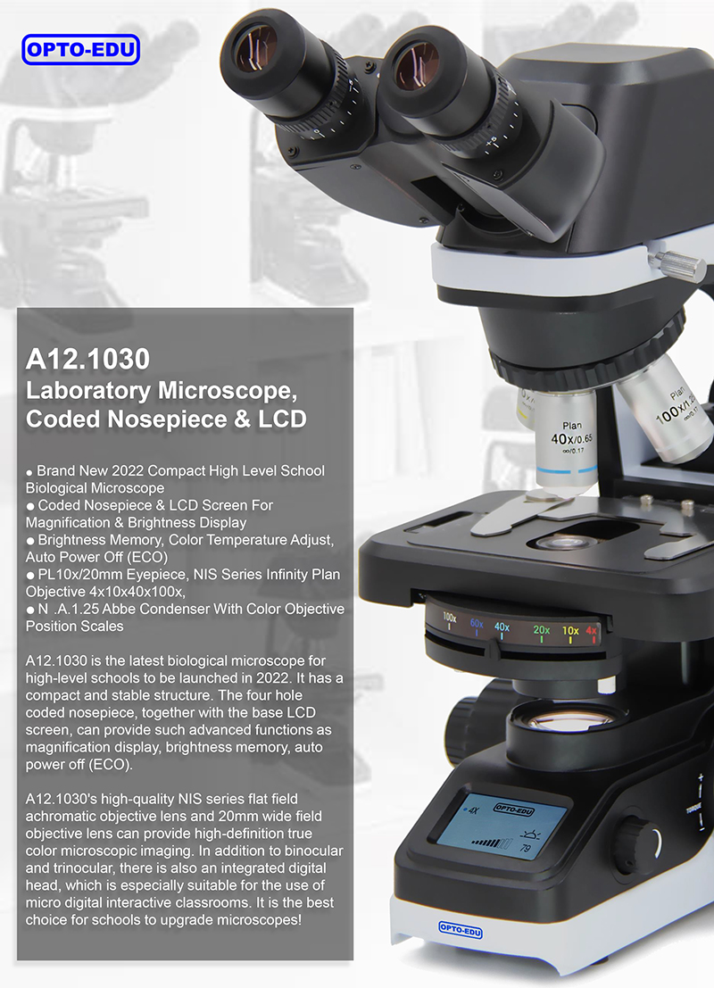 A12.1030-B Laboratory Binocular Compound Light Microscope 100x