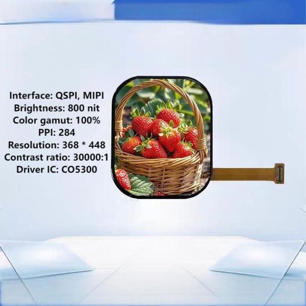 2.05-inch AMOLED Display Screen With 368*448 Resolution For Outdoor Definition